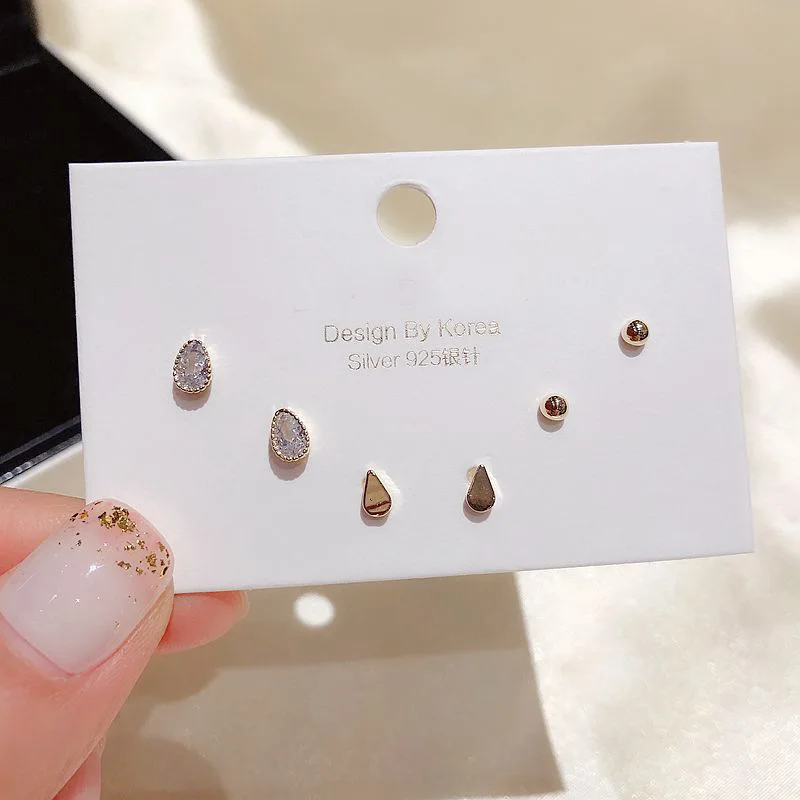 Корейско Стиль стержня уха 6 шт набор 925 серебро контактный простой все матч