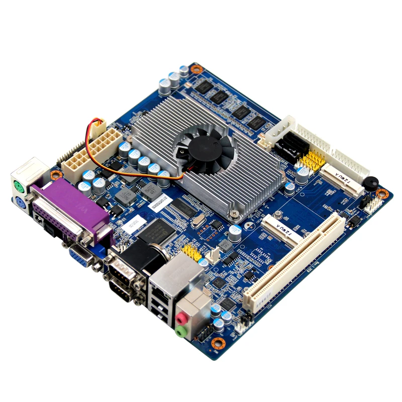 Дешевые Материнские платы itx Atom N455 встроенные 2G ddr3 2 * COM ICH8 чипсет SATA 8 USB2.0 1 mini LPT Mini