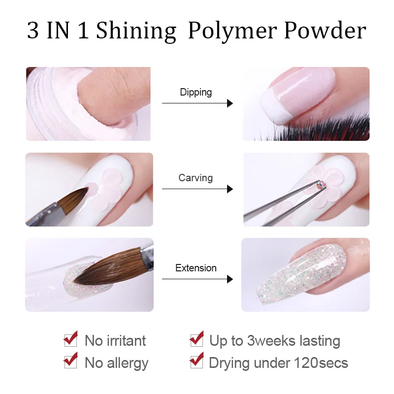 BORN PRETTY 10 мл блеск для ногтей мощность резьба удлинение окунание порошок