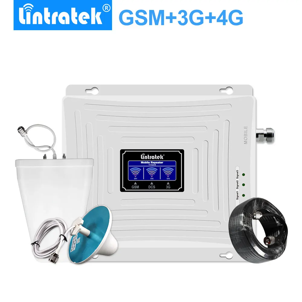 Lintratek усилитель сотовой связи репитер gsm 3g сигнала KW20L GW антенна Полный набор