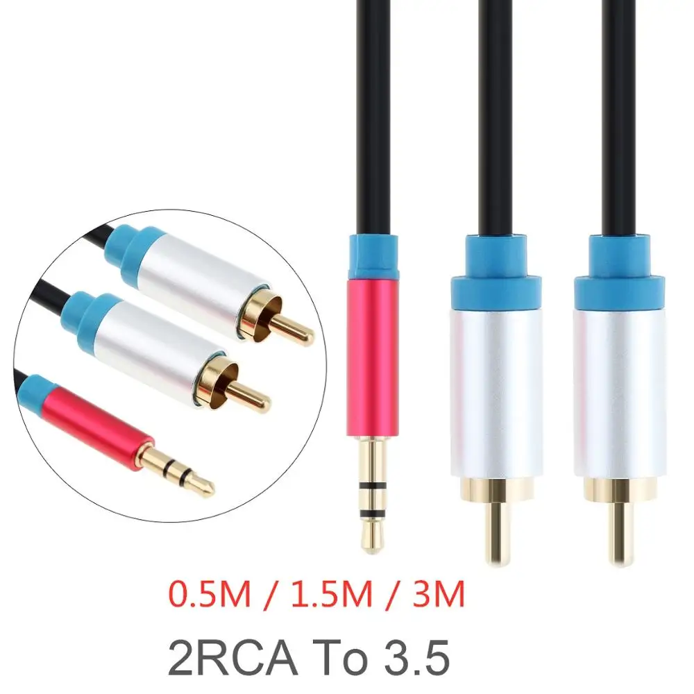 DiGiYes 0.5M/1.5M/3M RCA Cable HiFi Stereo 2RCA to 3.5MM Audio Support AUX Jack 3.5 Y Splitter for Amplifier | Электроника