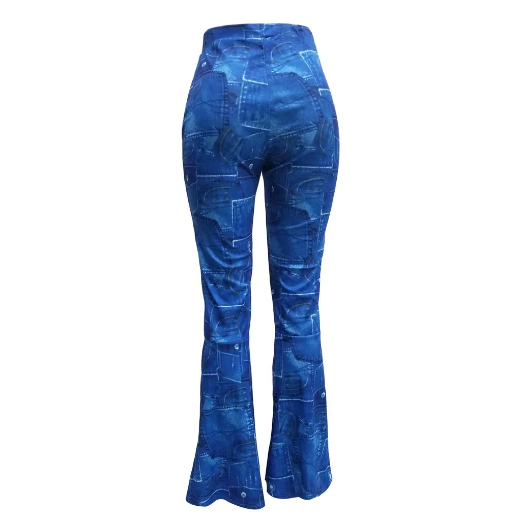 Женские расклешенные джинсы на молнии джинсовые брюки с высокой талией и