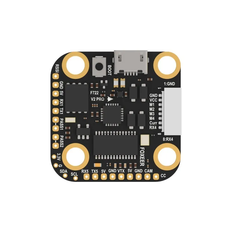 Foxeer F722 V2 Pro Mini STM32F722RET6 MPU6000 3-6S BEC BF OSD Micro USB controlador de vuelo para FPV Racing RC Drone piezas de DIY-2