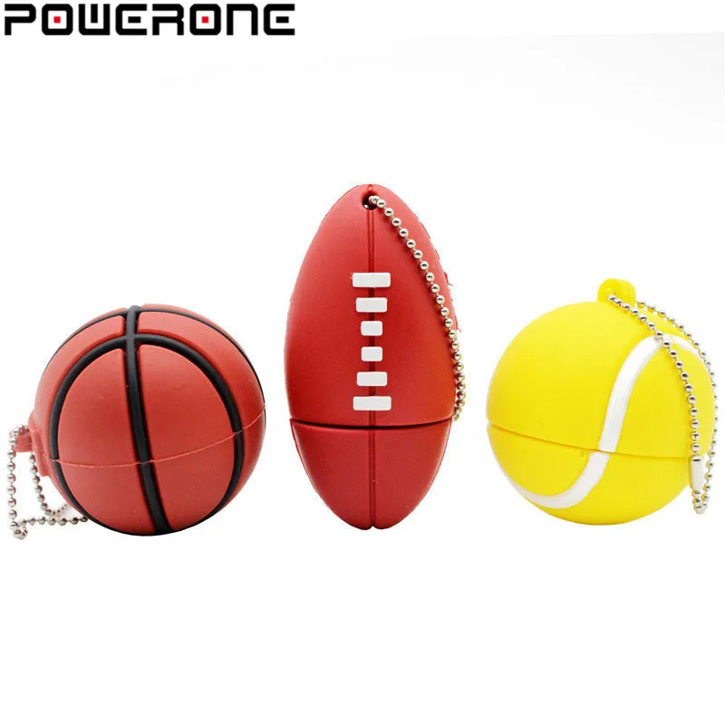 POWERONE спортивный мяч usb флэш накопитель 64 ГБ 16 32 карта памяти Баскетбол Pendrive футбол