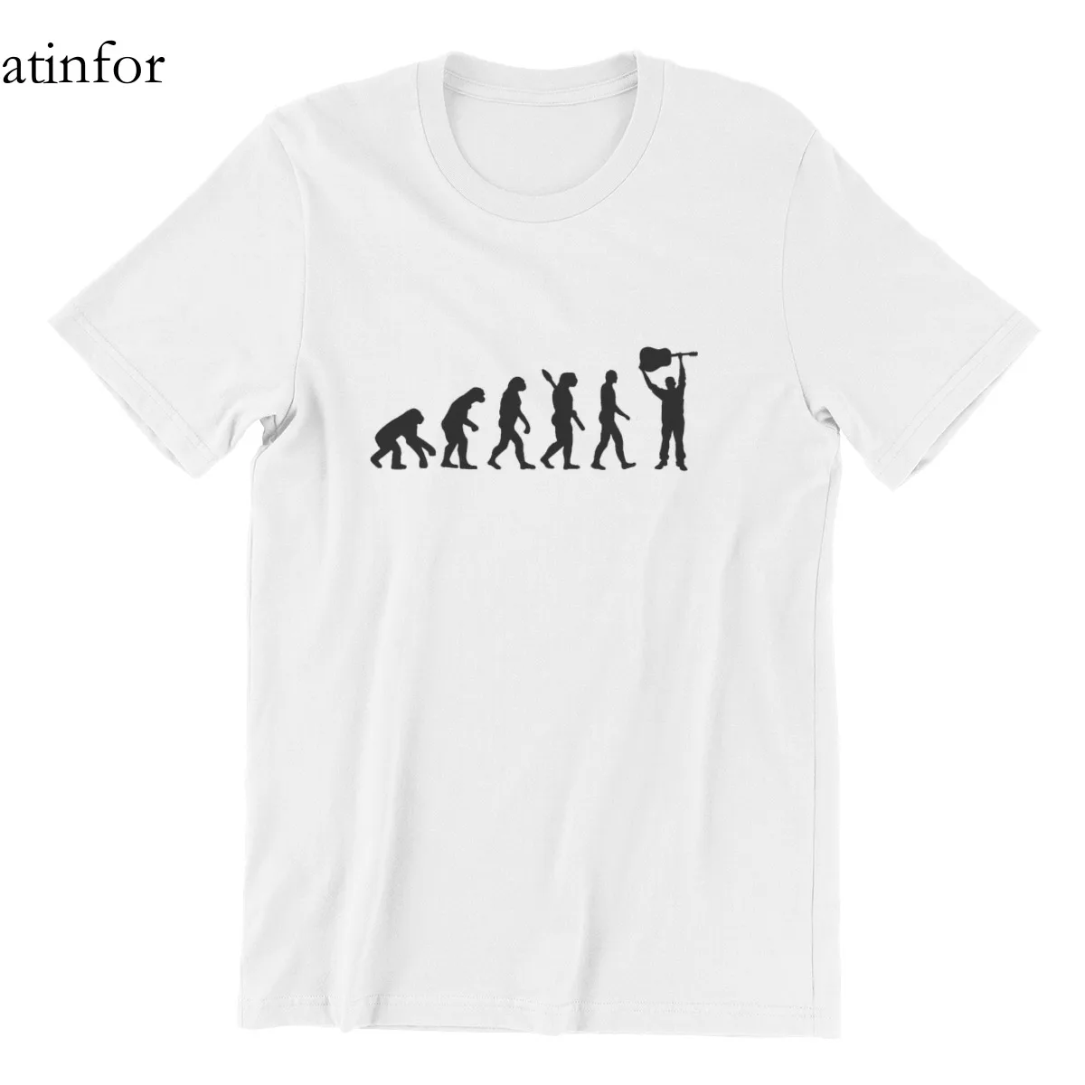Футболка с изображением гитары эволюции под заказ винтажная аниме 4XL 5XL 6XL Ретро