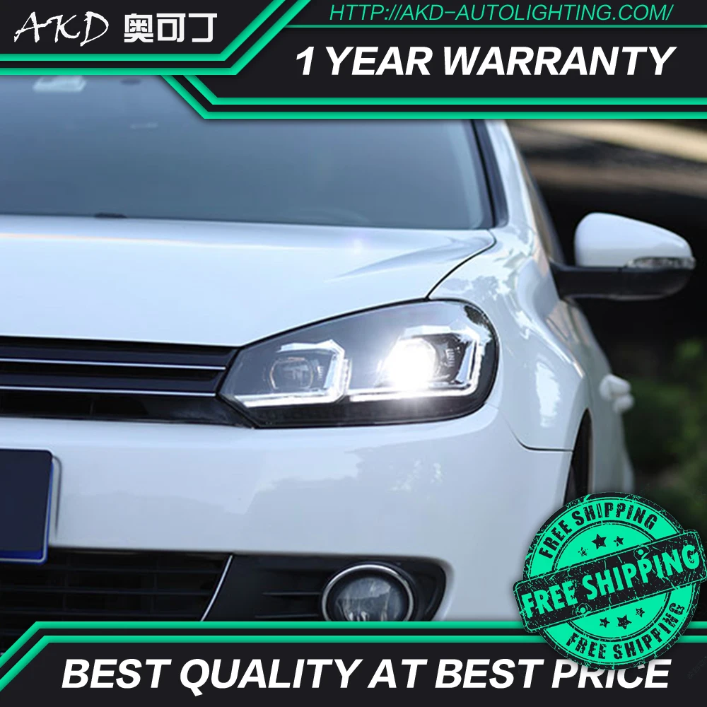 AKD автостайлинг фара для VW Golf 6 фары 2010-2012 светодиодный ная DRL сигнальная лампа Hid