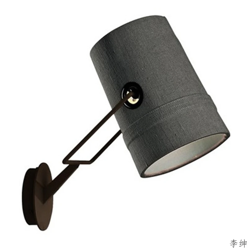 

Скандинавский светодиодный настенный светильник для гостиной, ванной комнаты, тканевый абажур, зеркальный светильник, светильник для спал...