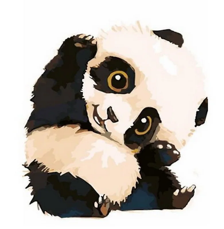 

2021 DIY Gift Paint By Numbers Kit Digital Panda Animals Pcitures Oil Painting Home Decor Color Canvas Linen 40x50cm Frameless
