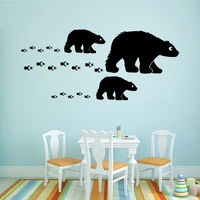 new animal polar bear self adhesive vinyl waterproof wall art decal waterproof wall decals wall decoration murals