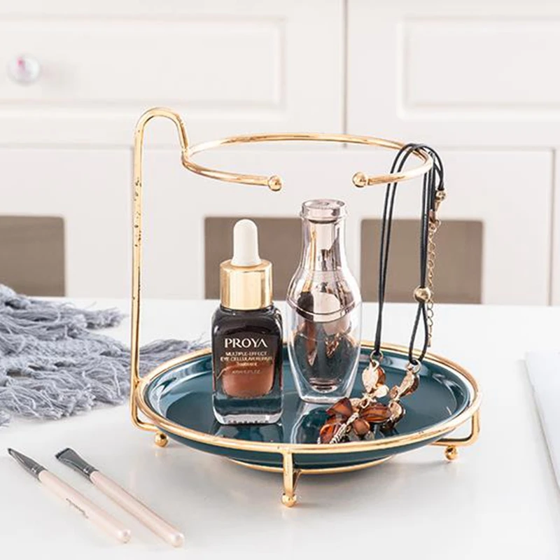 Скандинавский креативный Настольный металлический органайзер для косметики