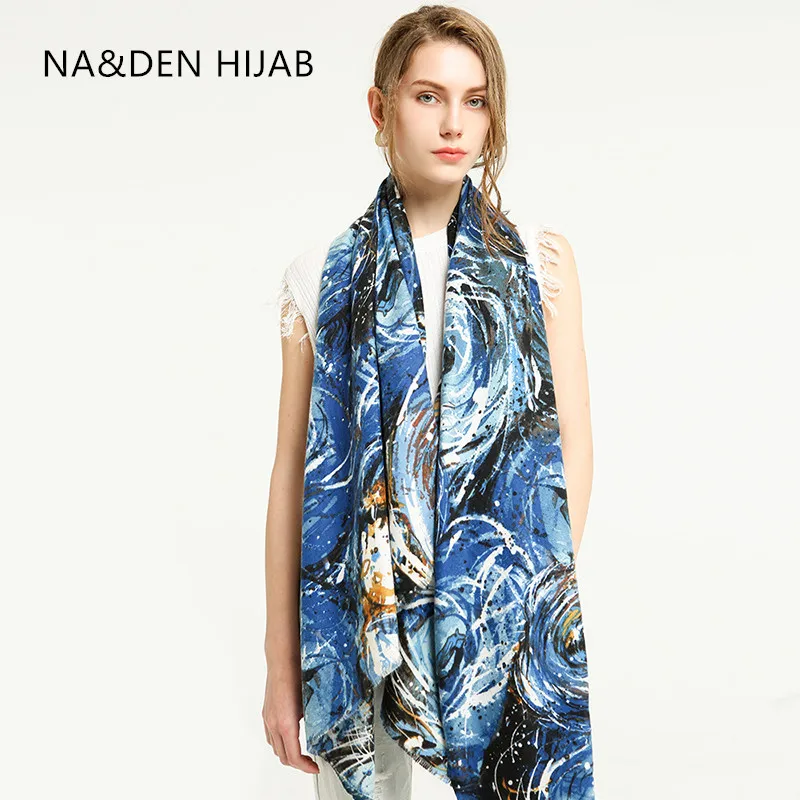 1 шт. женский длинный глушитель с геометрическим рисунком|Женские шарфы| |