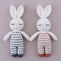 rabbit doll bunny woolen crochet stuffed animal toy for baby infant toddler kid children comfort soothing sleep sleeping toys