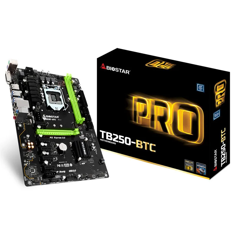 

TB250-BTC Pro Biostar Tb250-btc Pro Motherboards Mining Motherboard B250