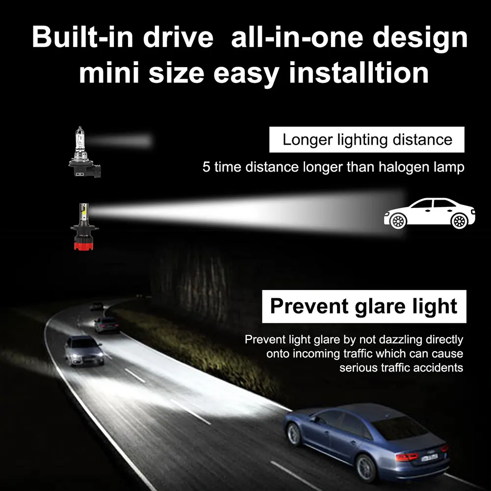 

LED Headlight Bulb DOB Chips 140000LM 6000K Xenon White