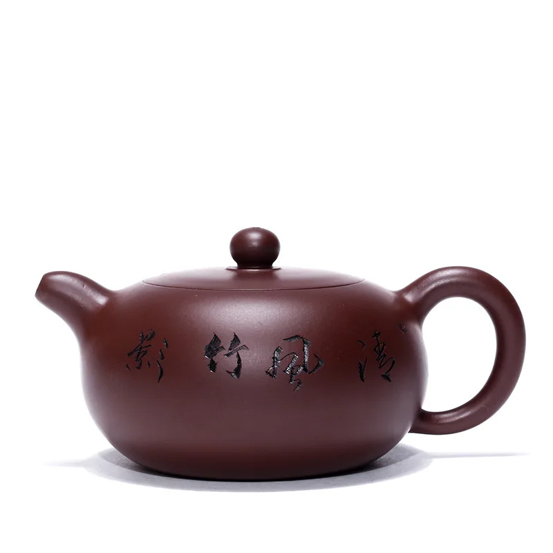 

Yixing Dark-red Enameled Pottery Teapot Famous Xu Feng Manual Raw Ore Purple And Red Clay Bamboo Shadow In The Sky Dark-red