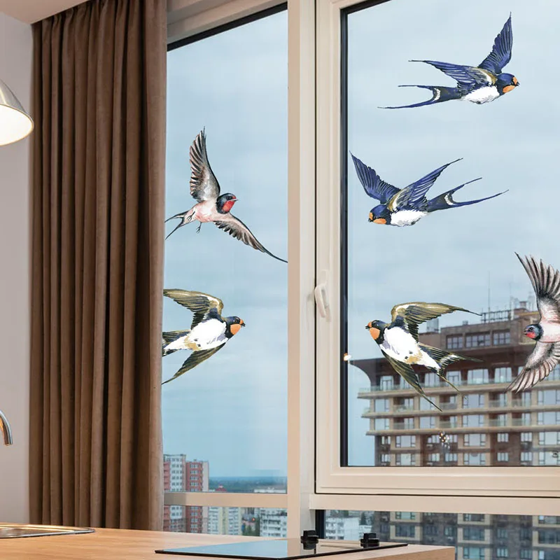 

Window decoration film Glass electrostatic sticker High-rise glass anti-bird sticker PVC Company office decor without glue