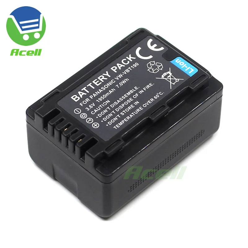 Аккумулятор для камер Panasonic батарея видеокамеры с разъемами и подходит VW VBT190 V130