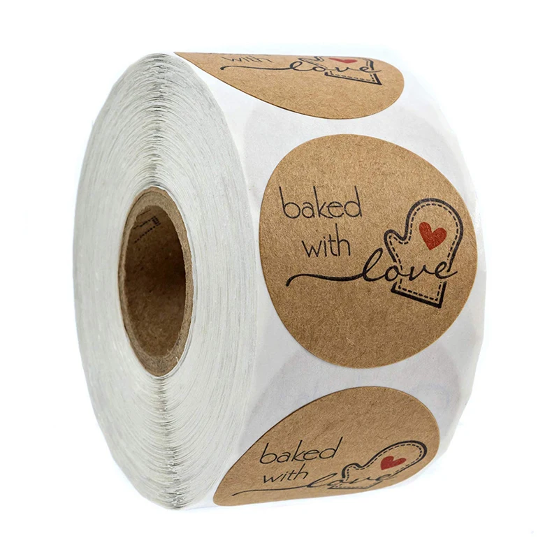 

Круглый натуральный крафт-стикер уплотнение этикеток 100-500 шт/рулон ручная работа с любовью стикер бумага Скрапбукинг стикер для канцелярск...