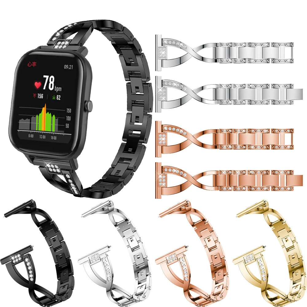 20 мм ремешок из нержавеющей стали для Huami Amazfit GTS браслет samsung gear sport S2