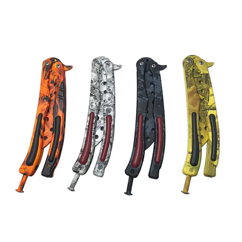 Бабочка в ноже balisong Karambit складной нож Лезвие подарок для мужчин тренировочный нож Практичный Нож не заточенный с отверткой