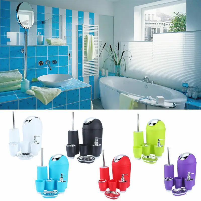6 шт./компл. пластиковый костюм для ванной Аксессуары чашка держатель зубной