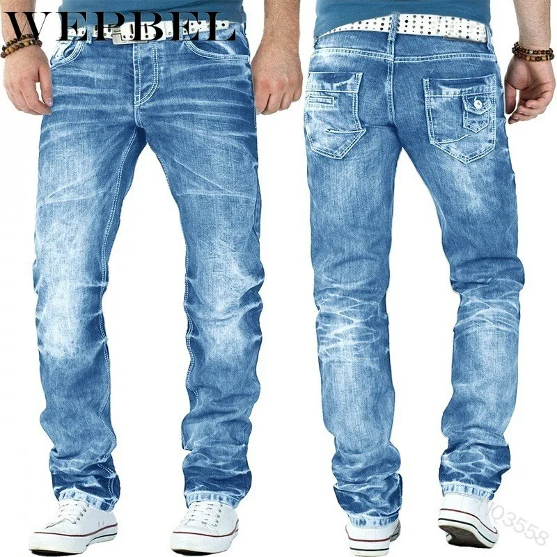 

StraightHip Jeans Casual Trouser Mandylandy For Slim Biker Fit Pants Motorcycle Men's Hop Holes Pleated Broken Men Jeans Male Me