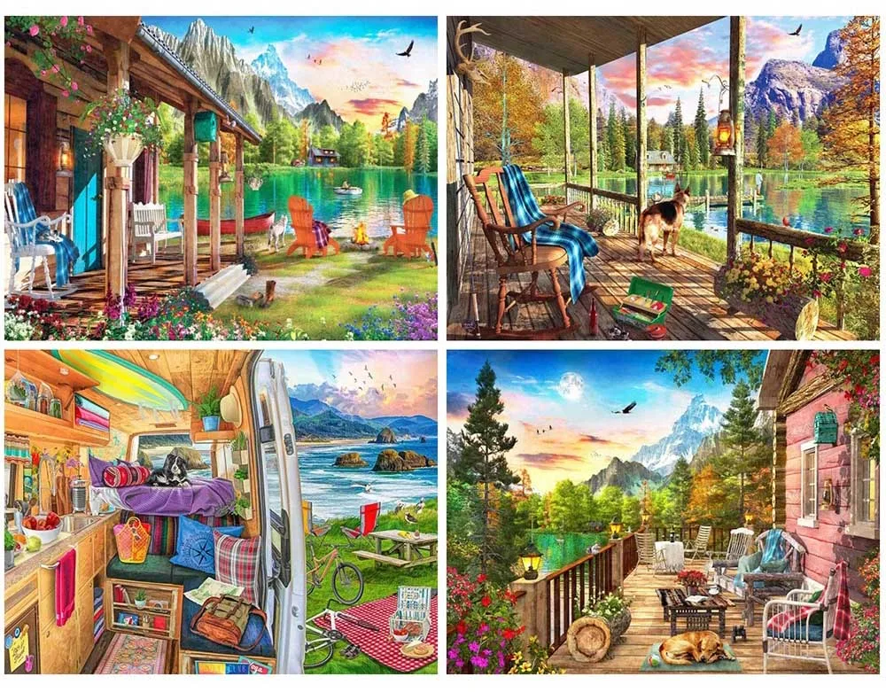 

New Arrival Diamond Embroidery Seaside Full Square Round Diamond Painting Natural Landscape Mosaic Kit Home Decoration