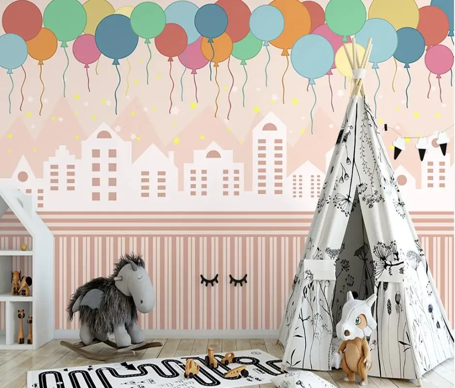 

AINYOOUSEM HD color balloon children's room background wall wallpaper papel de parede 3d wallpaper wallpapers stickers
