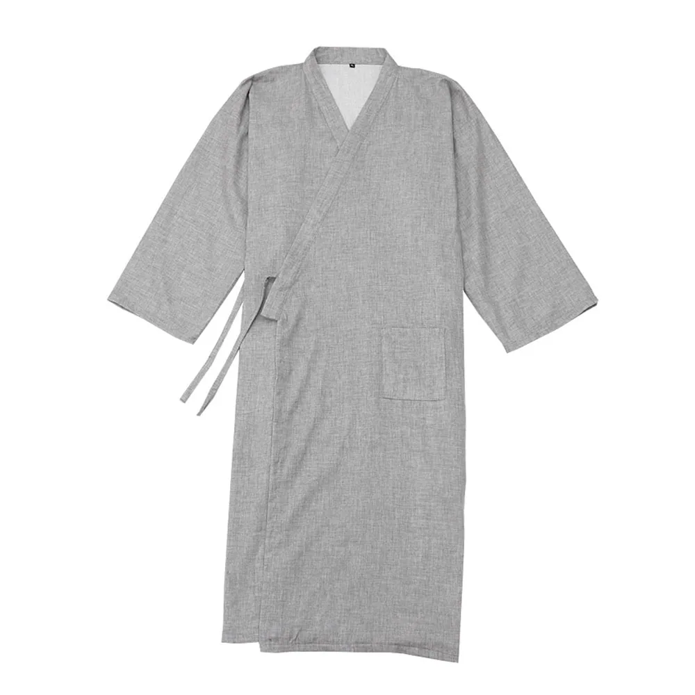 Plus size Japanese Male Traditional Kimono BathRobe Pajamas Nightgown Cotton Gauze Bathrobe Robe Sleepwear Loose Home Dress