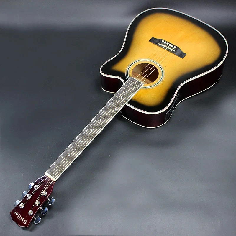 Акустическая гитара 6 струн 41 дюйм закат профессиональная сценическая AGT219 | Спорт