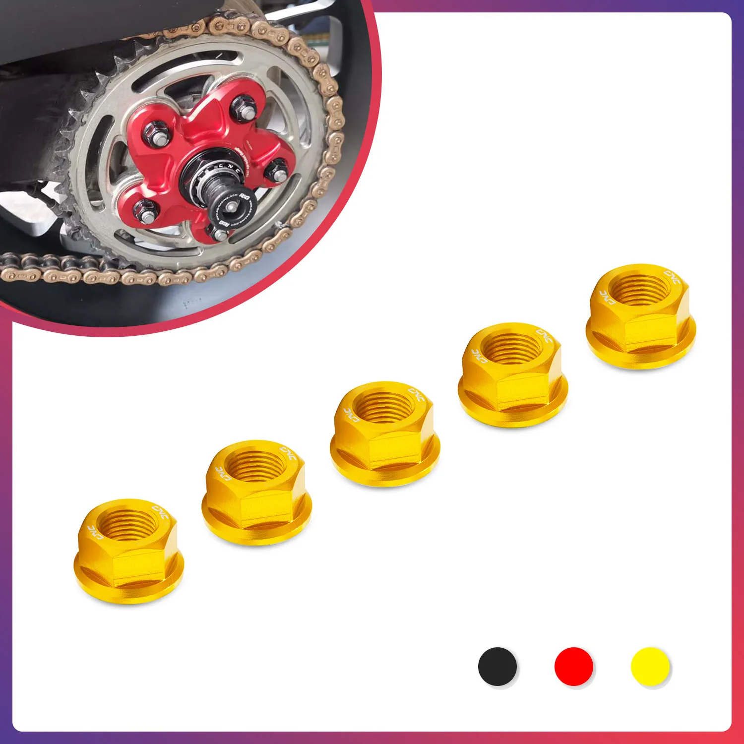 

Motorcycle Rear Sprocket Cover Nuts M10*1.0 For Ducati Monster821 2014-2020 Monster937 2021 2022 Monster 821 937