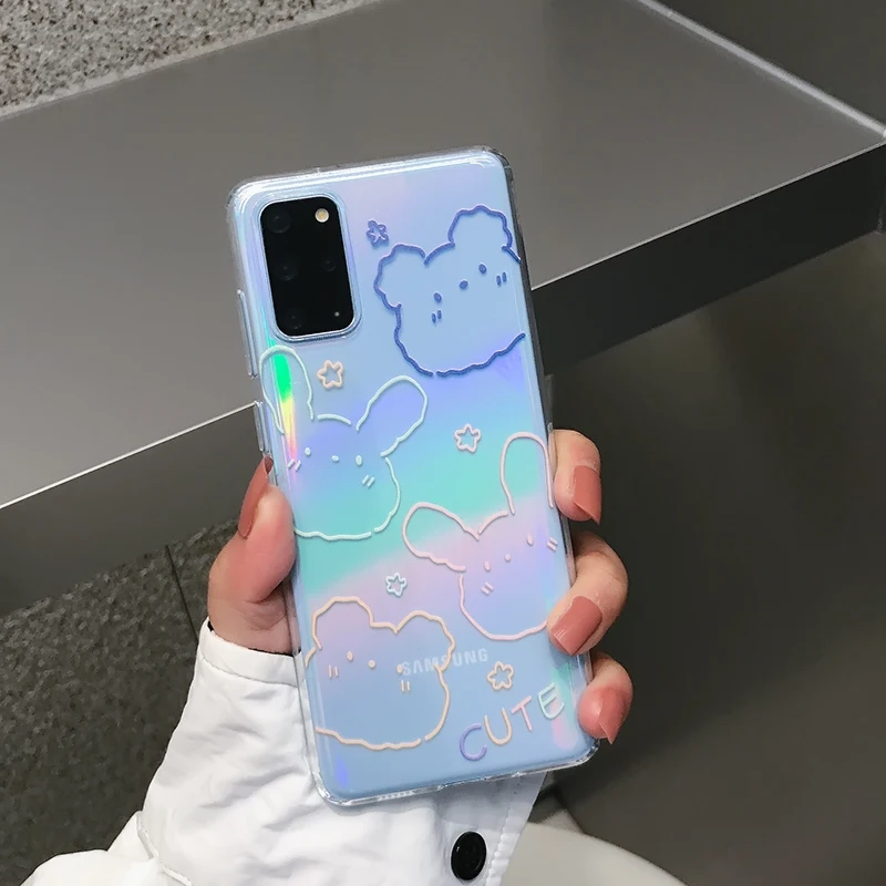 

Small cartoon animal for Samsung s20plus s10 mobile phone case Galaxy s21 transparent soft shell note20ultra protective case
