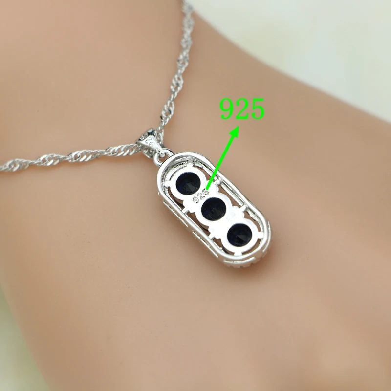 

Blue Stones White Cubic Zirconia 925 Sterling Silver Bridal Jewelry Sets For Women Anniversary Earrings/Pendant/Necklace/Ring