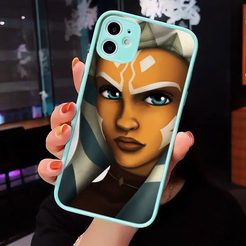 

Ahsoka Tano Phone Case Clear Funda matte transparent For blue iPhone 7 8 x xs xr 11 12 pro plus max mini