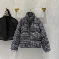 2021 winter luxury paris designer timeless design elegant tweed puffer down jacket