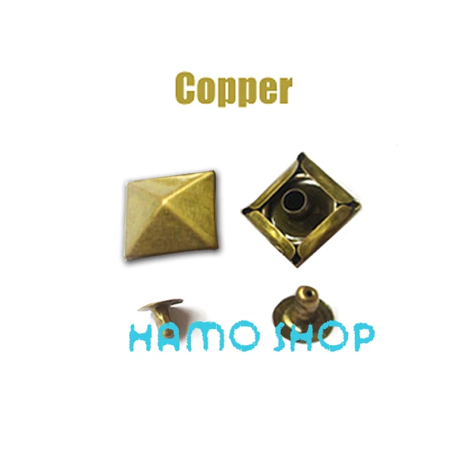 Pyramid Copper 100 шт, все размеры, Стильные Заклепки с шипами, пятна, голова гвоздика, панк-рок, сделай сам, кожа, ремесло, для одежды, сумки, обуви, части, украшения - Цвет: Pyramid Copper
