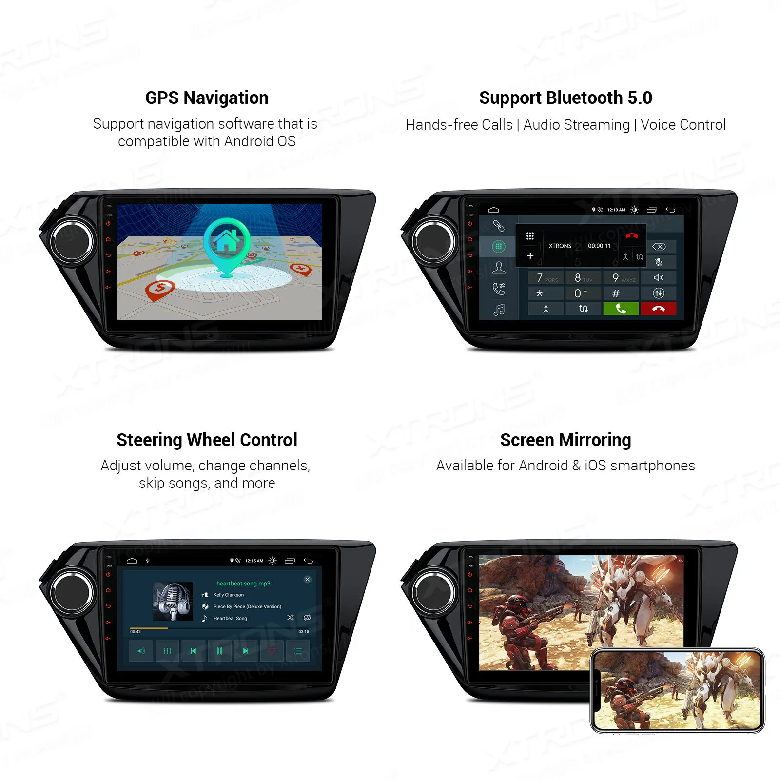 Автомобильный мультимедийный плеер XTRONS на Android с 9 &quotэкраном GPS DSP для Kia Rio 5 door Sedan