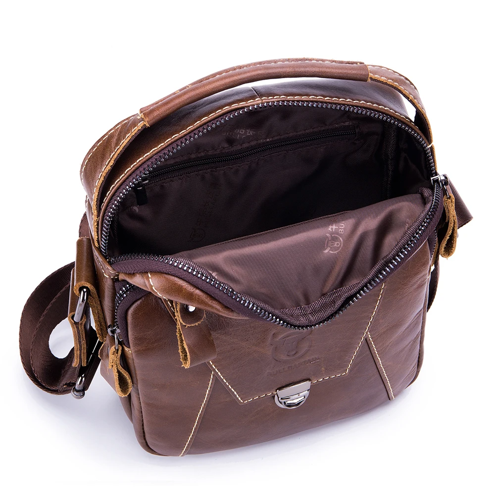 BULL CAPTAIN брендовая сумка с ручкой сверху натуральная кожа мужские сумки через