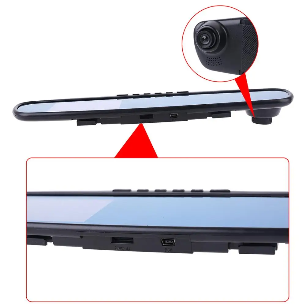 720P Автомобильный видеорегистратор с камерой зеркалом заднего вида цифровой