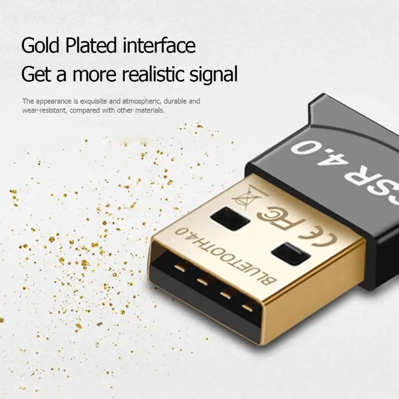 

USB Bluetooth Adapter Wear-resistant Portable USB Bluetooth Adapter BT4.0 Audio Music Receiver Dongle for PC Computer