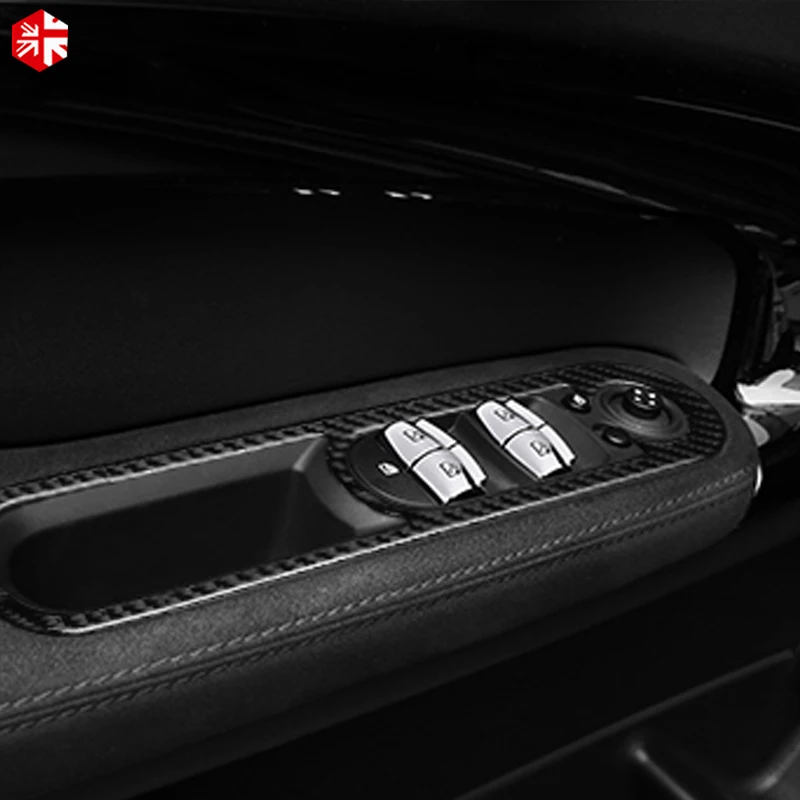 Для MINI Cooper Countryman F60, углеродное волокно, для интерьера автомобиля, переключатель окна, панель управления, отделка, наклейки, Декор, крышка, аксессуары