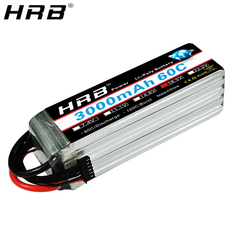 HRB 5S 18 5 V Lipo батарея 3000mah XT60 T Deans EC5 XT90 S Женский RC FPV Самолет Квадрокоптер Heli Дрон