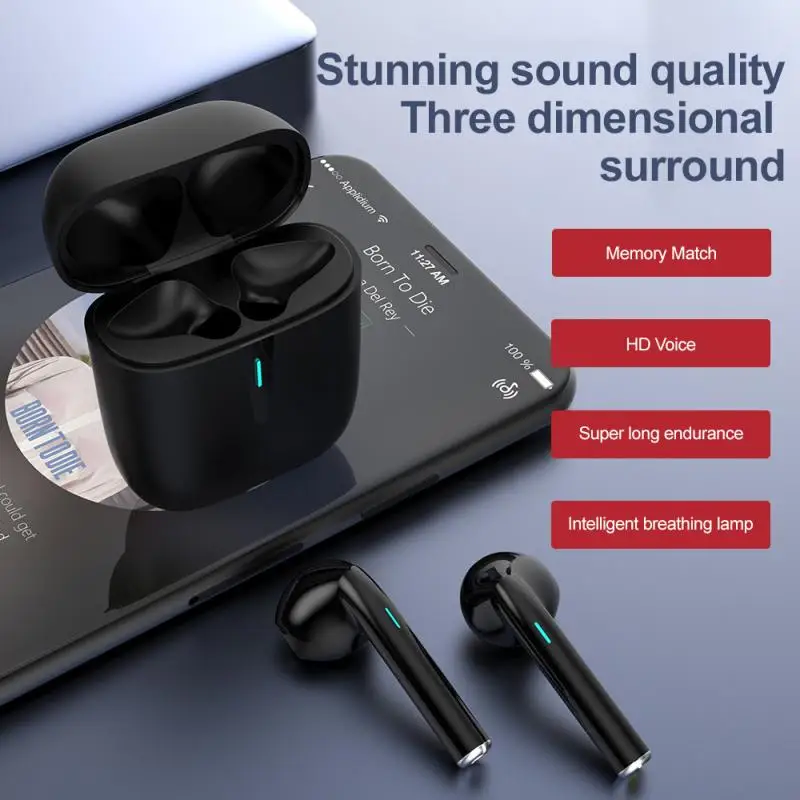 

TWS Bluetooth-compatible Earphone Wireless Headphones HiFi Music Earbuds Sports Gaming Headset For IPhone Xiaomi Samsung Android