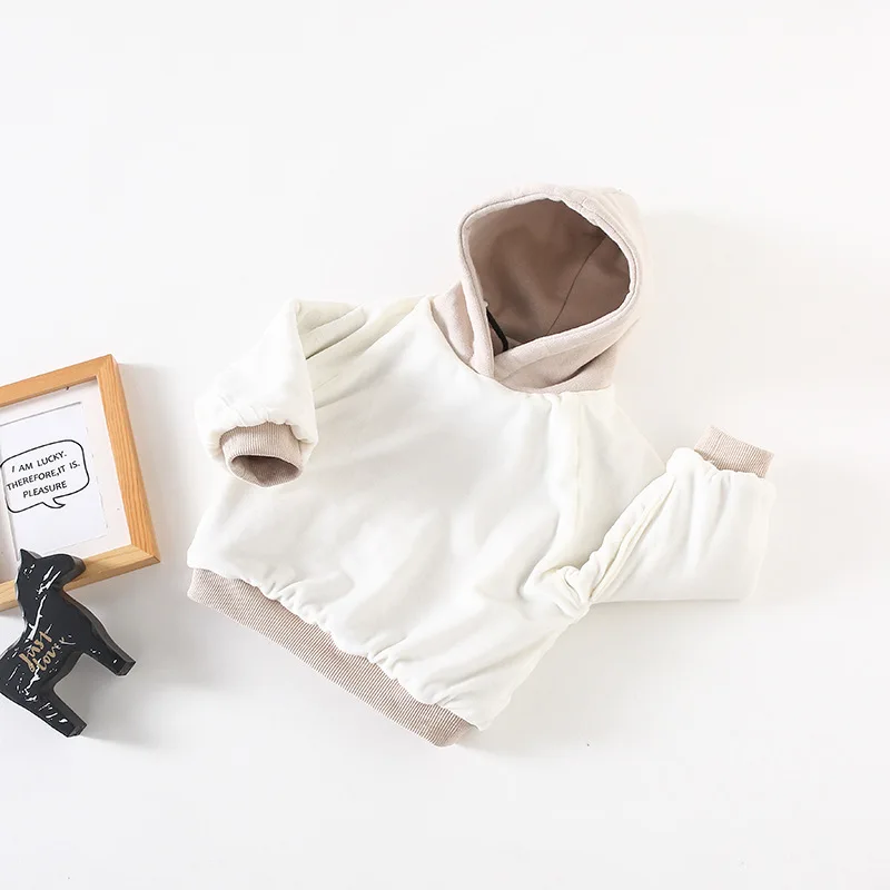 Корейский стиль новинка 2020 свитер с капюшоном для маленьких мальчиков принтом