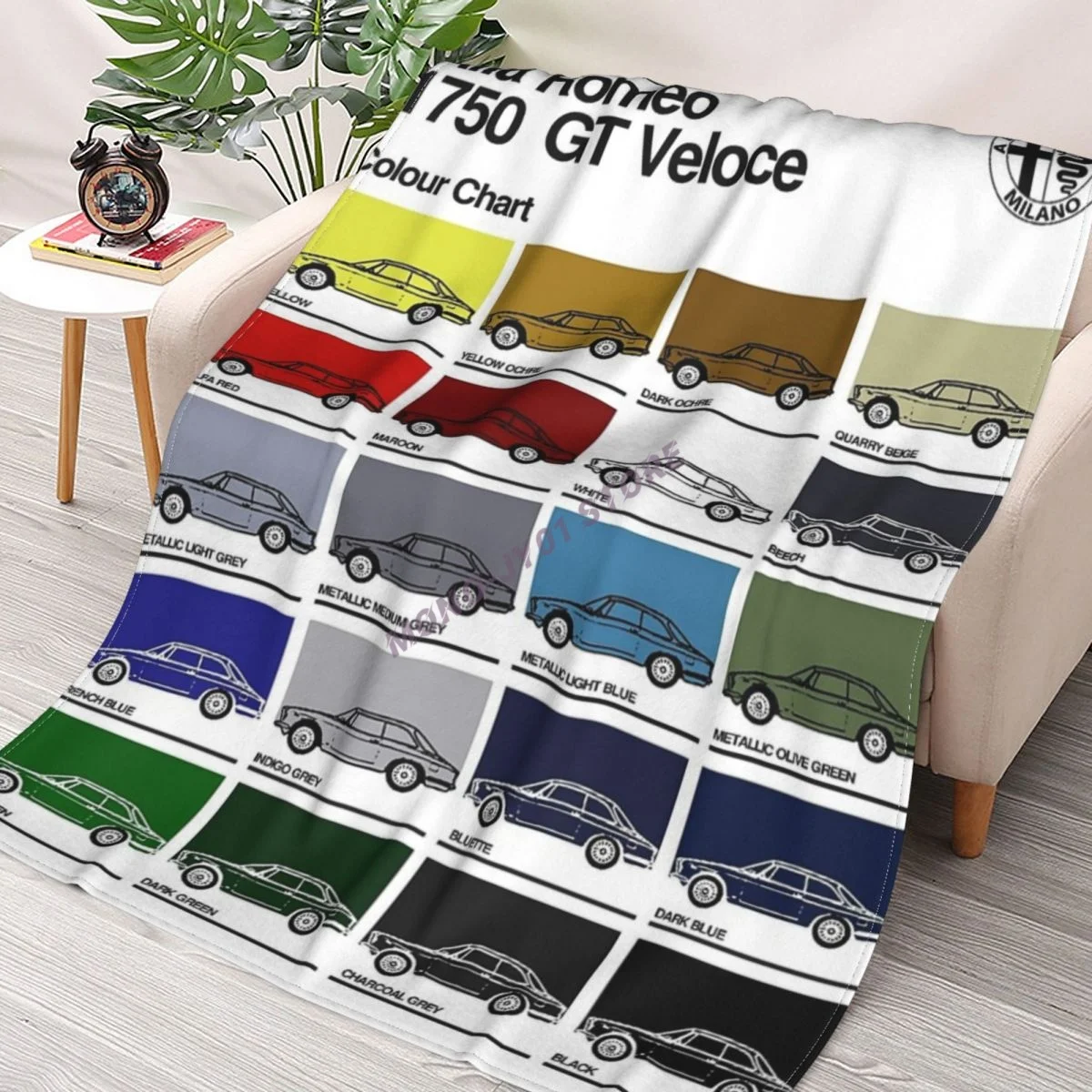 

ALFA ROME0 1750 GTV COLOUR CHART Throw Blanket Sherpa Blanket cover Bedding soft Blankets