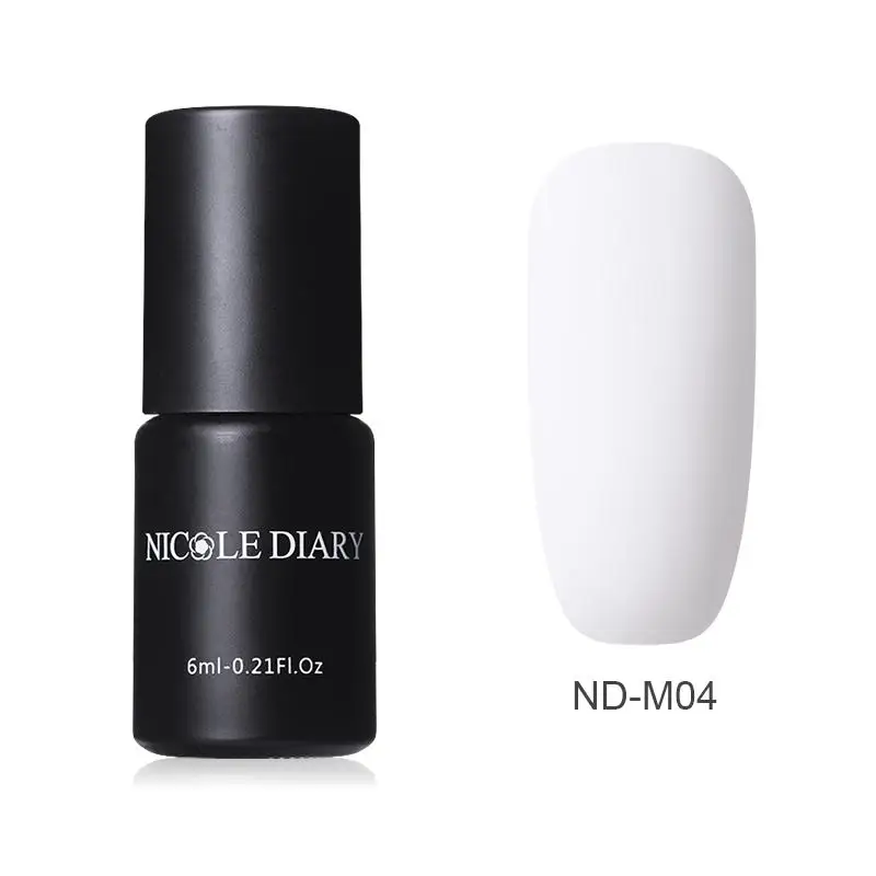 ND-M04 NICOLE DIARY 6 мл матовый одношаговый УФ-Гель-лак цветной розовый черный замачиваемый УФ-Гель-лак стойкий дизайн ногтей - Цвет: ND-M04
