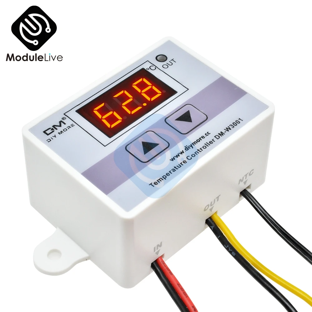 Контроллер температуры W3001 цифровой светодиодный дисплей переменный ток 90-250 В 110
