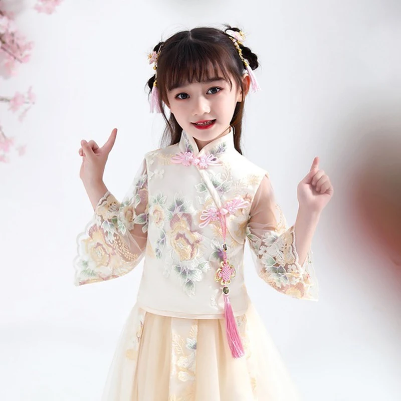 Футболка с длинными рукавами для девочки платья девочек платье цветочницы