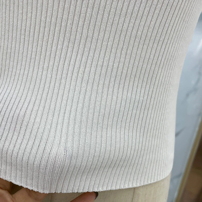 

TWOTWINSTYLE Black Asymmetrical Vests For Women Skew Collar Sleeveless Patchwork Diamond Slim Tank Tops Female 2021 Summer Style