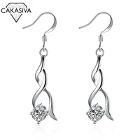 fashion vintage 925 silver tassel twisted zircon earrings silver gift jewellery earrings